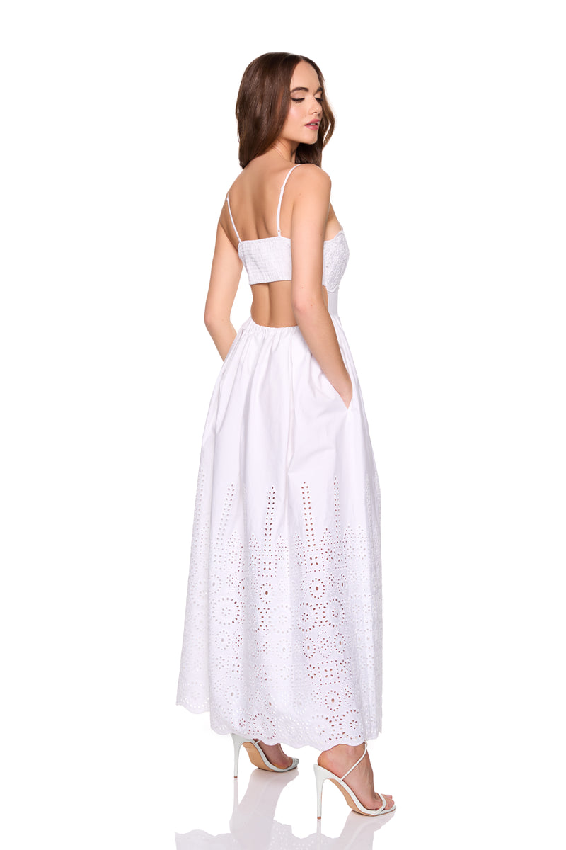 【新品】　Emboridered Lace Back Dress ASOS EDITION sheer embroidered floral lace open back maxi dress in