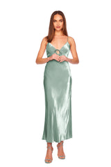 velvet silk bias cut dress