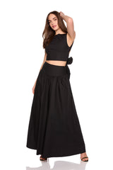 poplin drop waist skirt