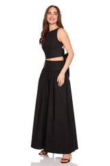 poplin drop waist skirt