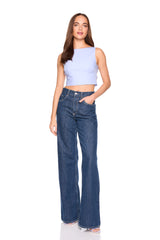 poplin open back tie top