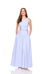 poplin drop waist skirt