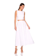 poplin open back tie top