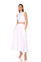 poplin open back tie top