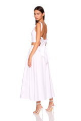 poplin open back tie top