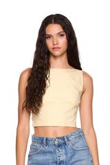 poplin open back tie top