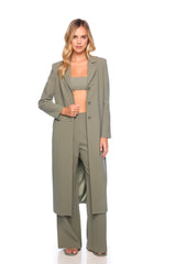 pebble crepe long blazer slate