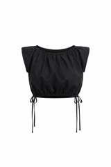 gathered side tie top