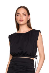 gathered side tie top