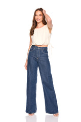 gathered side tie top