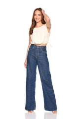 gathered side tie top