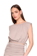 gathered side tie top