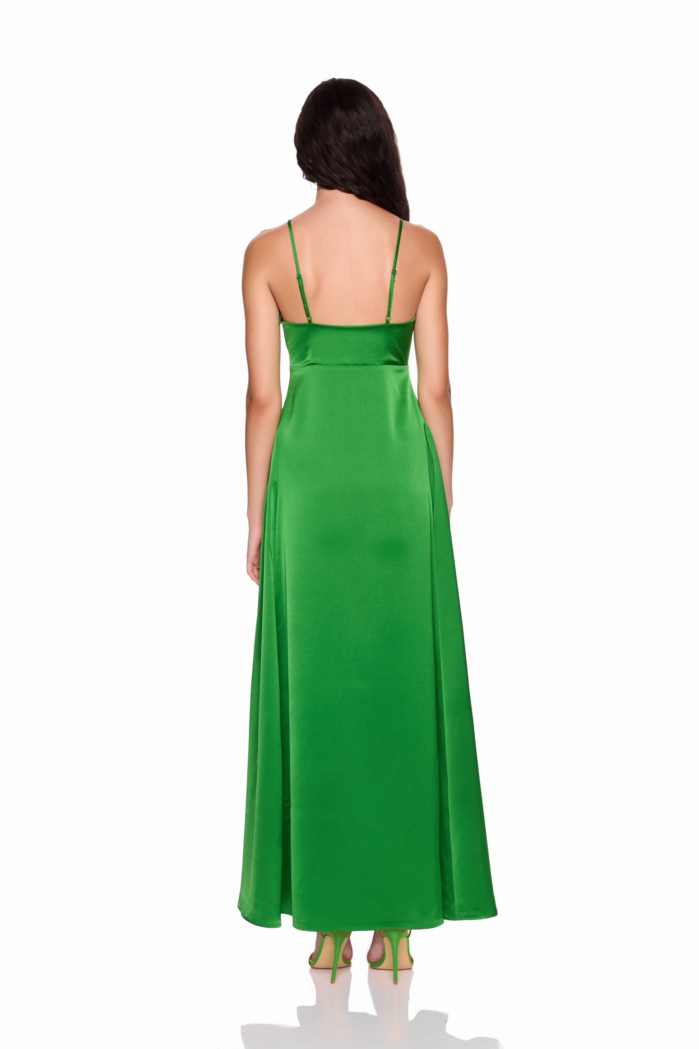 pacsun green silk dress satin slip dress 2 / chartreuse