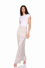 satin pleated pant