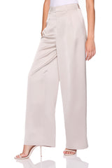 satin pleated pant