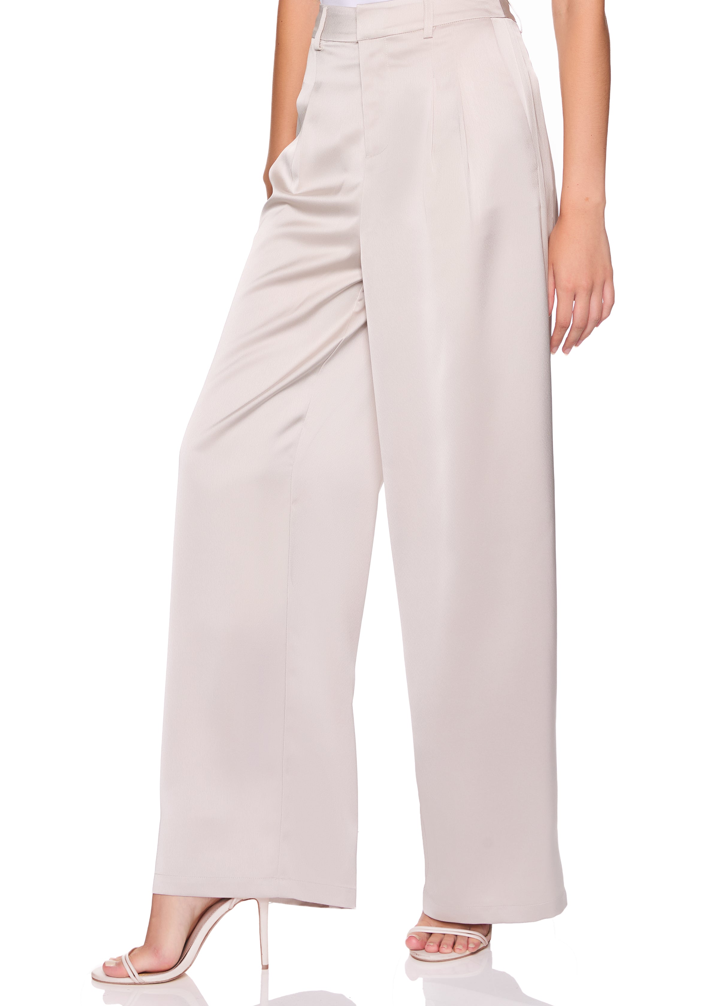 satin pleated pant