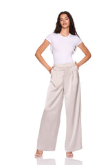 satin pleated pant