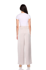 satin pleated pant
