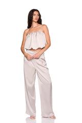 satin pleated pant