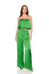 satin pleated pant