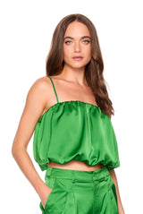satin string bubble top