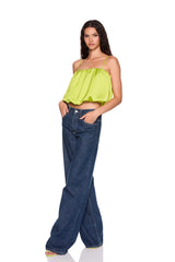 satin string bubble top