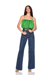 satin string bubble top