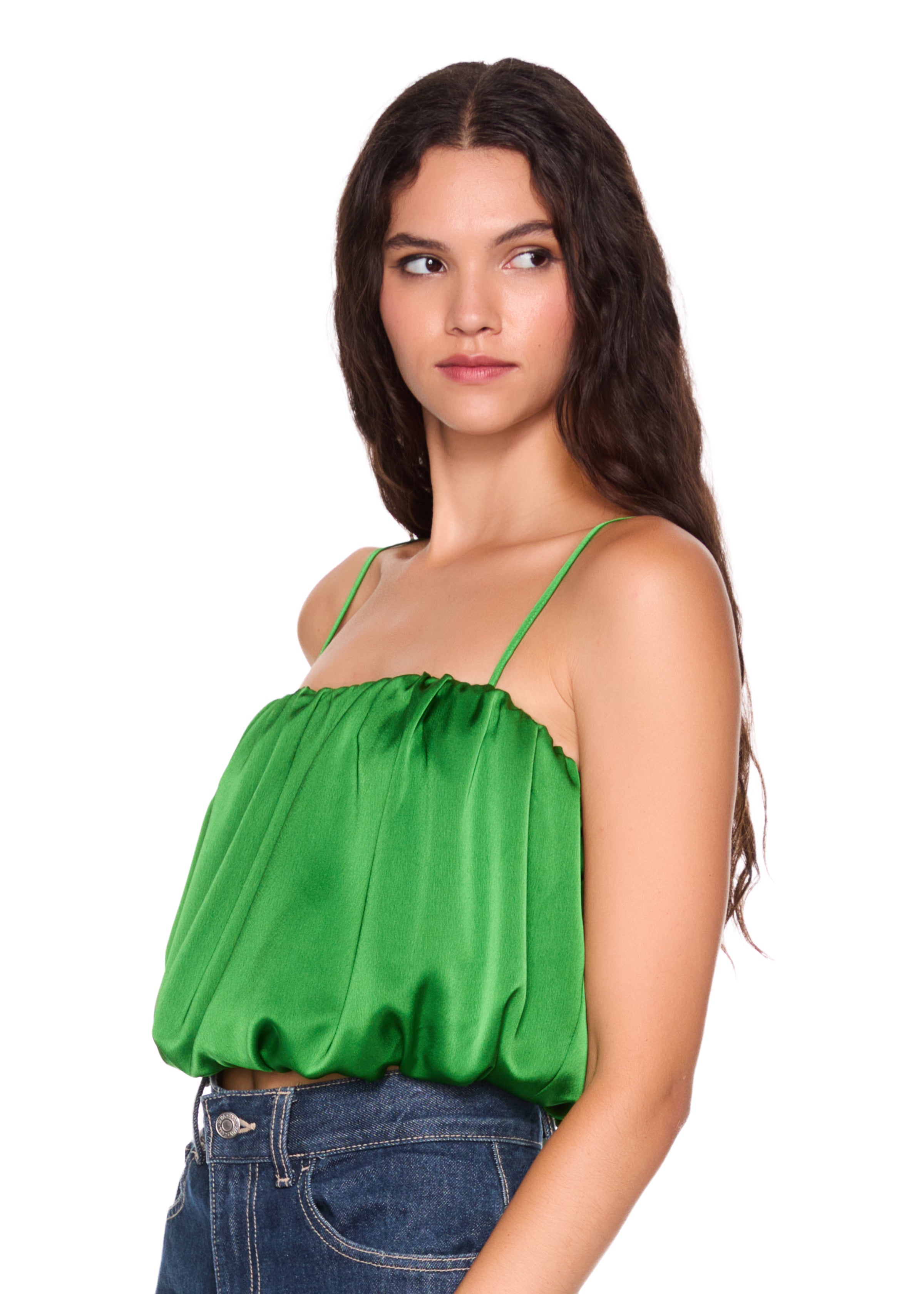 satin string bubble top