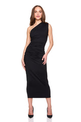 one arm gathered dress