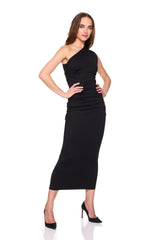 one arm gathered dress