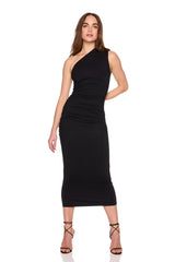 one arm gathered dress