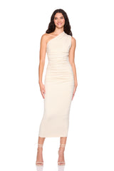 one arm gathered dress