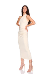 one arm gathered dress