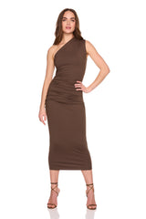 one arm gathered dress