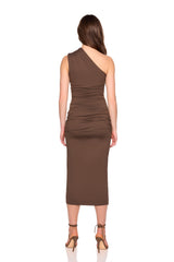 one arm gathered dress