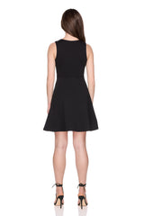 sleeveless v neck flare dress