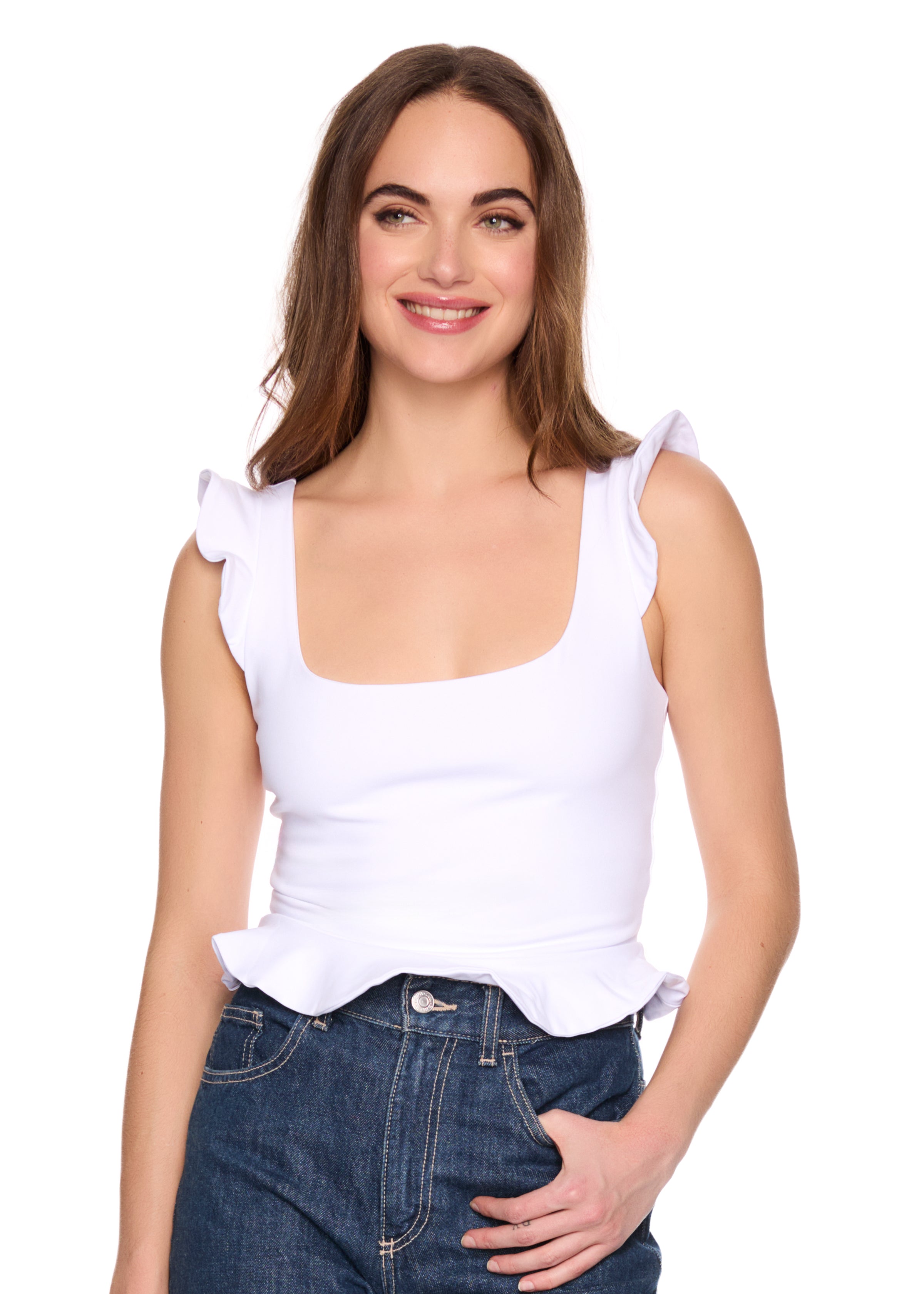 flutter sleeveless top