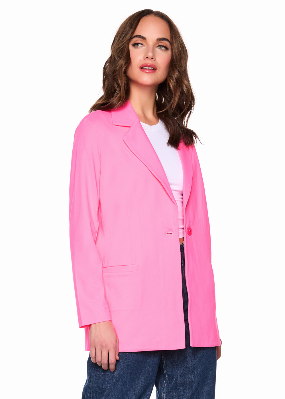 oversized blazer shocking pink