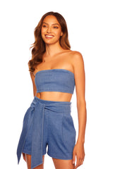 stretch denim micro tube