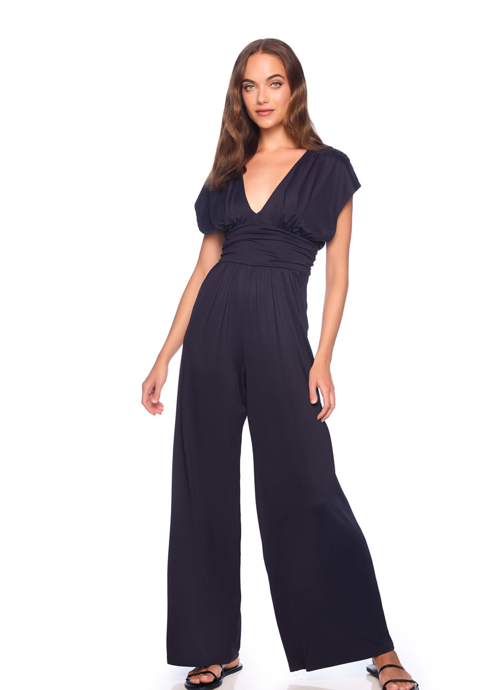 short sleeve wide leg jumpsuit