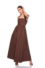 poplin tie halter dress