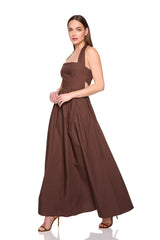 poplin tie halter dress