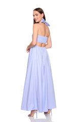 poplin tie halter dress