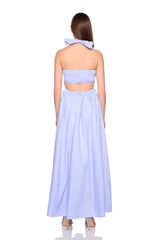 poplin tie halter dress