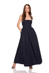 poplin tie halter dress