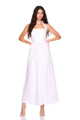 poplin tie halter dress