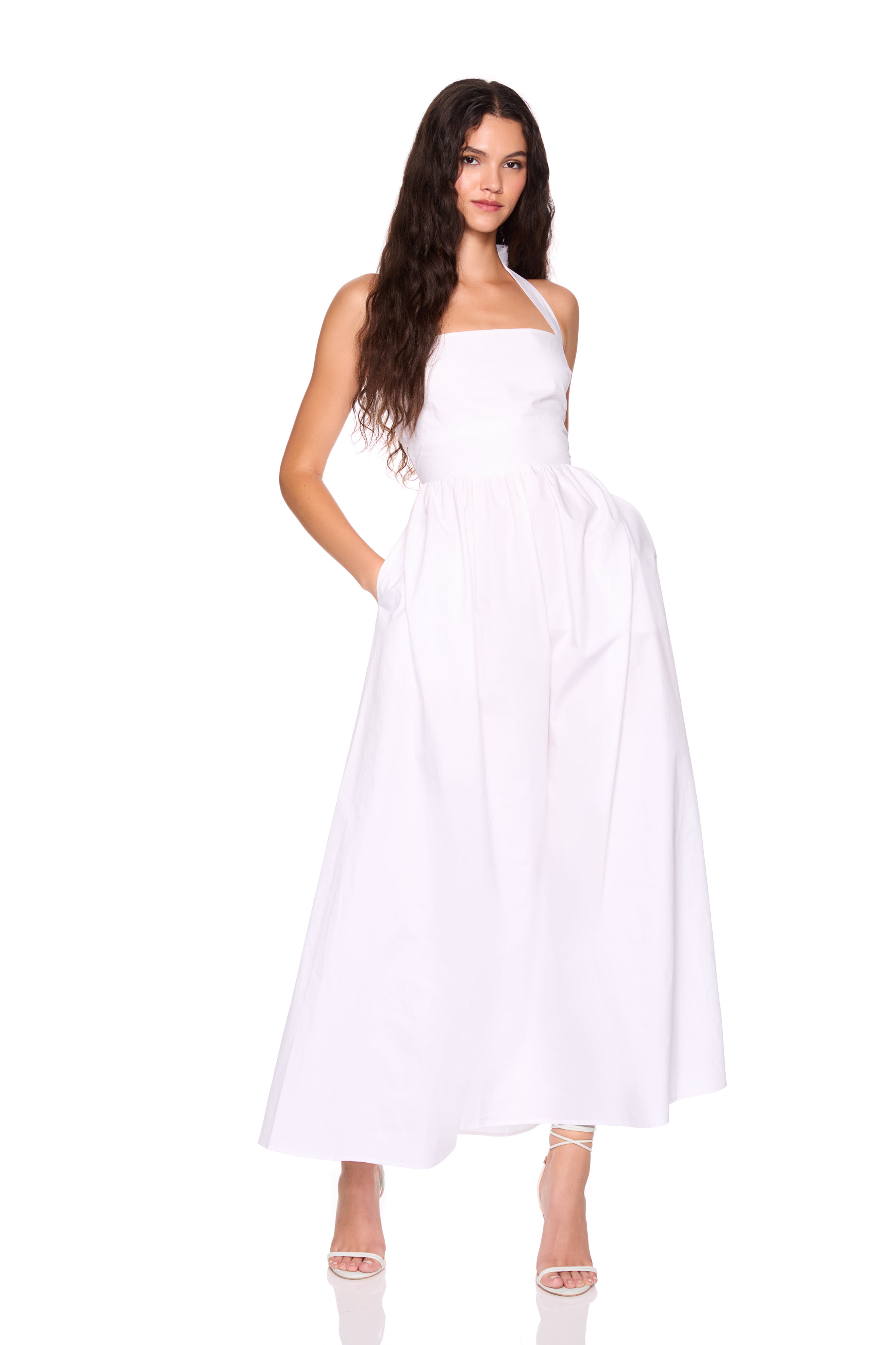 susana monaco halter dress Susana Monaco Gathered Front Halter Dress