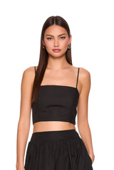 poplin smocking back string top