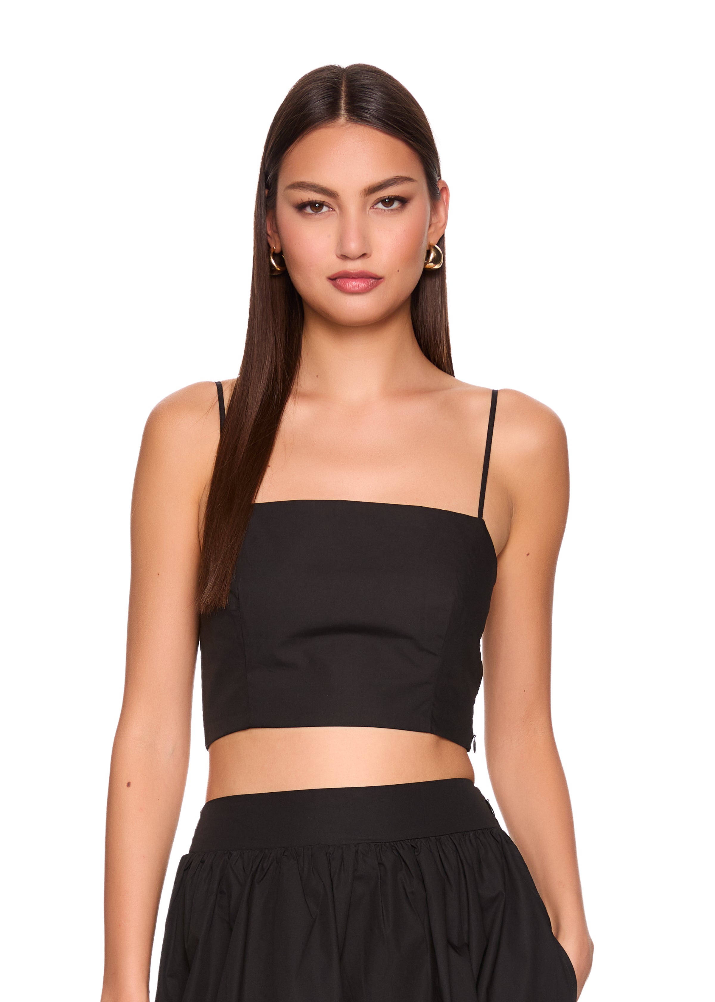 poplin smocking back string top