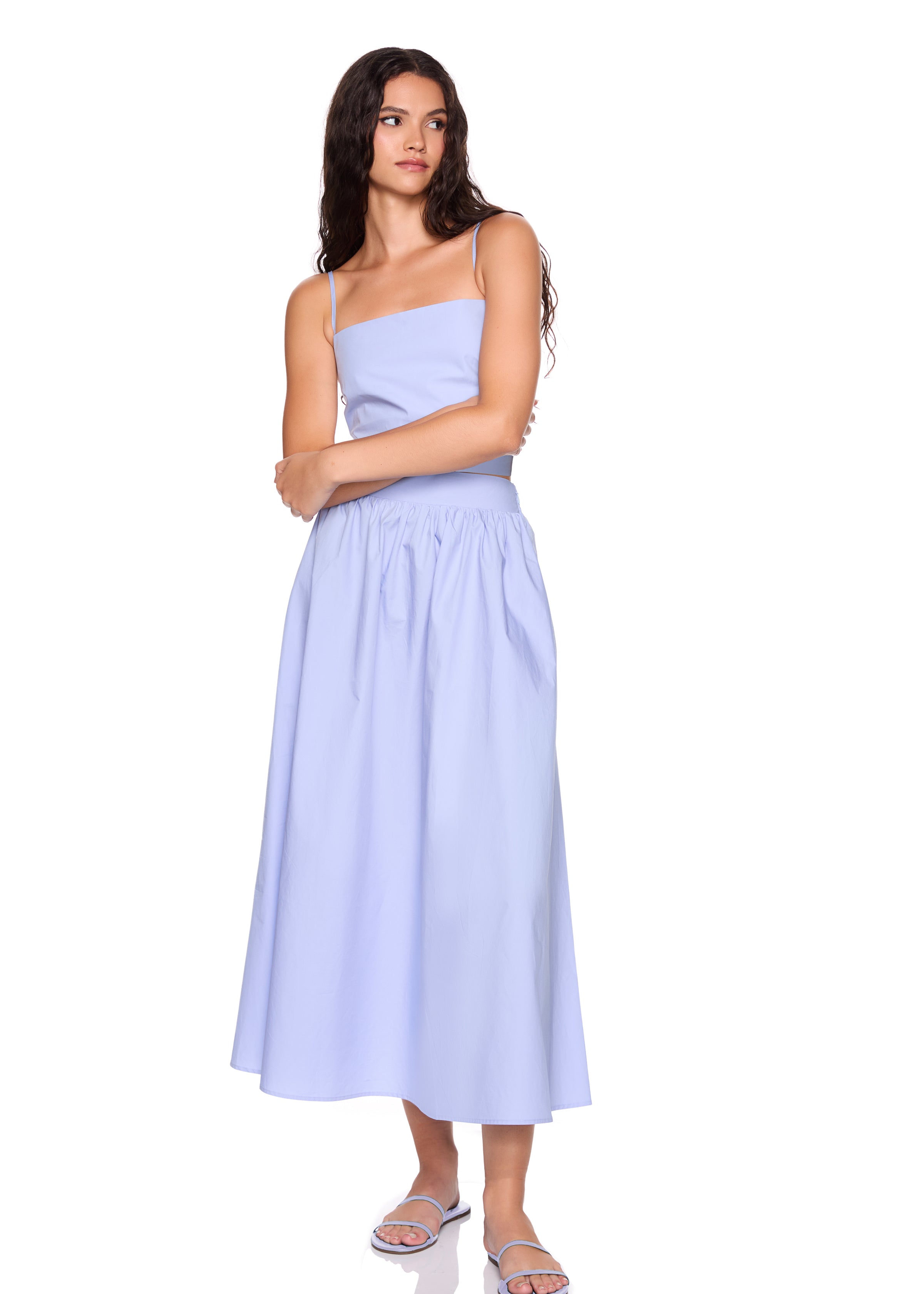 poplin smocking back string top